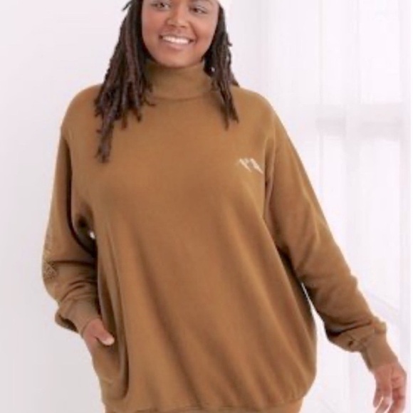 Aerie Mockneck Sweatshirt Mountain Season Size M with Pockets - Picture 1 of 9